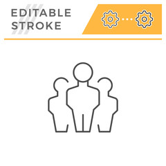People group editable stroke line icon