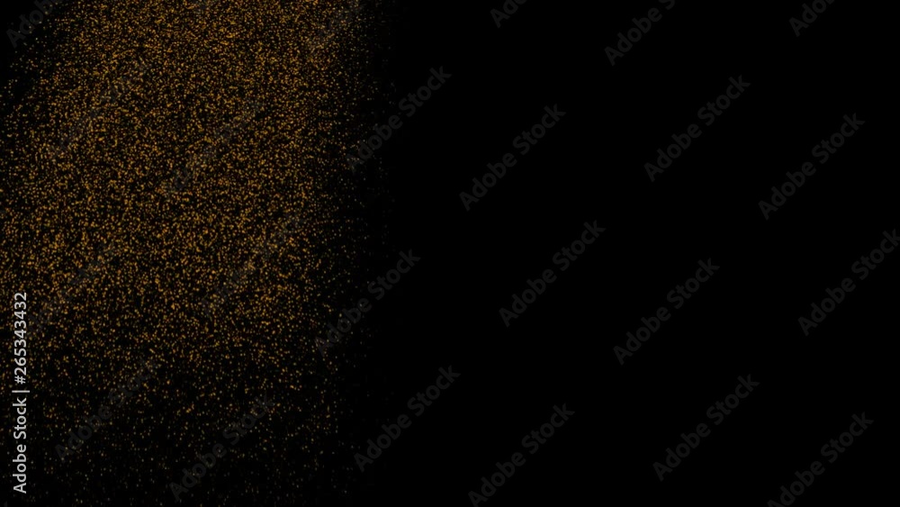 Poster gold glitter falling confetti loop with alpha matte