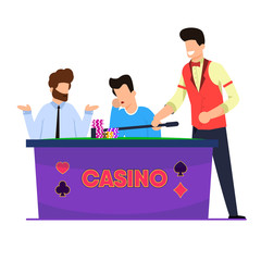 Flat Casino Roulette Game Vector Illustration. 