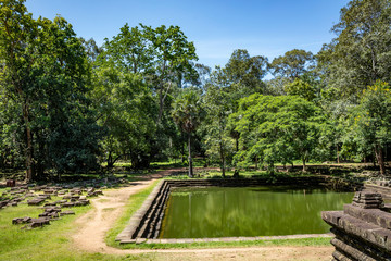 Fototapeta na wymiar The moat outside Baphoun temple at Angkor Thom, Siem Reap, Cambodia