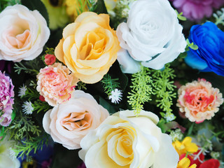 Colorful flowers background.Closeup flowers background.