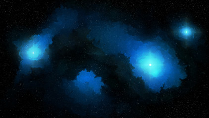 Universe filled with stars, deep space nebula and galaxy