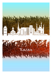 Obraz premium Kazan skyline Blue and White