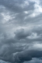 Contrast dramatic cloudy sky. The sky with thunder clouds.