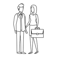 business couple with portfolio