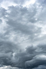 Contrast dramatic cloudy sky. The sky with thunder clouds.