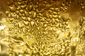 water drops on golden background