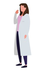 female medicine worker with uniform character