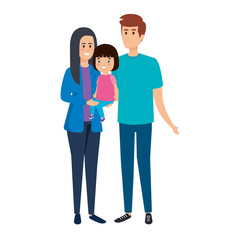 parents couple with daughter characters