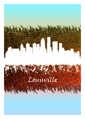 Louisville skyline Blue and White