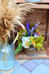 bouquet of flowers in vase on table