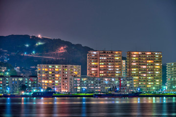 若松南海岸の地方都市夜景【福岡県】