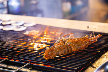 Lobster on the charcoal grill