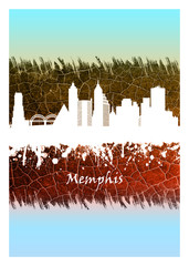 Obraz premium Memphis skyline Blue and White