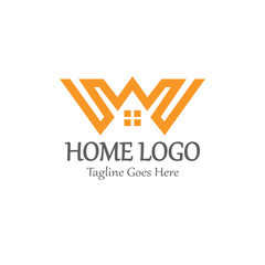 Home logo design template. Vector illustration