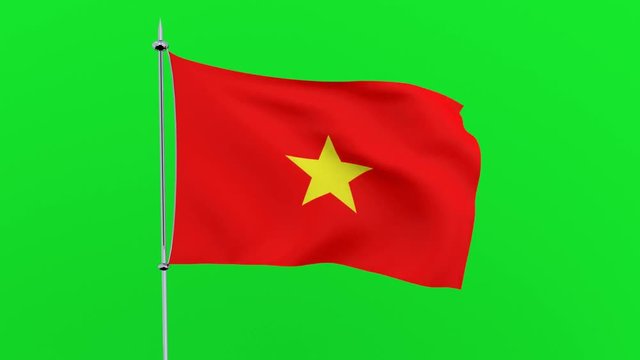 Flag of the country   Vietnam on green background. 3D rendering