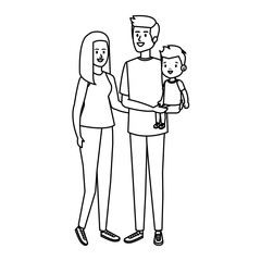 parents couple with son characters