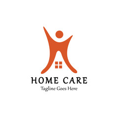 Home care logo design template. Vector illustration
