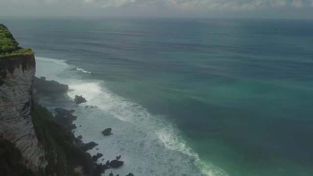 Aerial drone footage of the Karang Boma Cliff in Bali