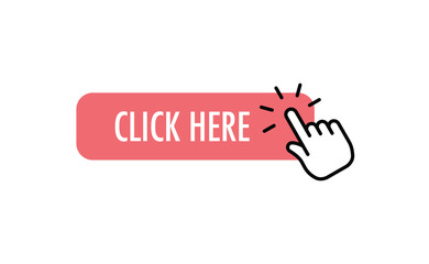 Click here button with hand pointer clicking