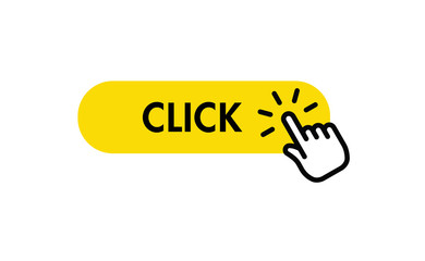 Hand cursor icon clicking on click here button