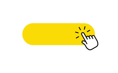 Click here button with hand pointer clicking