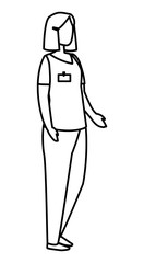 female medicine worker with uniform character