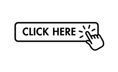 Click here button with hand pointer clicking