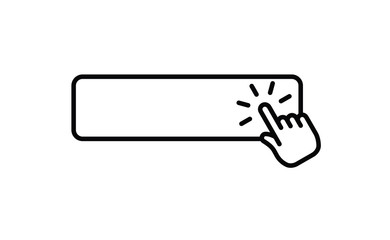 Hand cursor icon clicking on click here button
