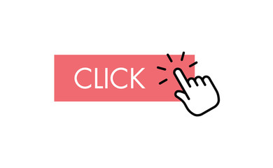 Click here button with hand icon