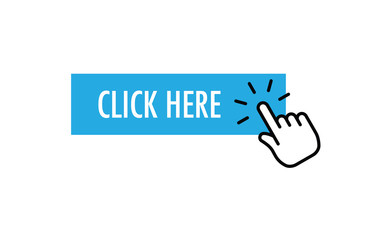 Hand cursor icon clicking on click here button