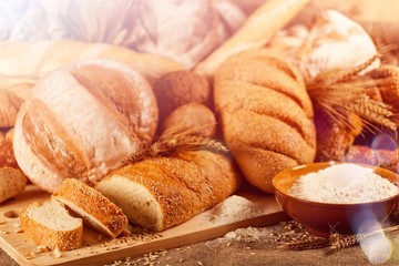 Homemade group breads breakfast food