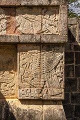 Carved image of eagle made by Maya civilization, Chichen Itza, Yucatan Peninsula, Mexico