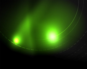 Dark space with neon color glowing lights abstract background