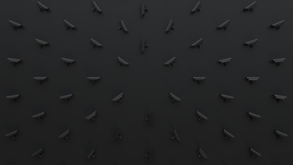 Security camera cctv pattern, abstract dark cyber security surveillance texture background, threat detection, abstract 3d illustration render