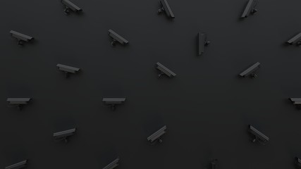 Security camera cctv pattern, abstract dark cyber security surveillance texture background, threat detection, abstract 3d illustration render