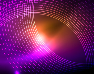 Neon circles abstract background