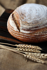 rye bread and wheat ears