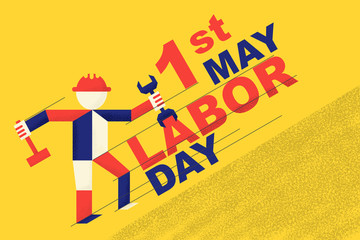 May 1 - labor day - greeting card - poster