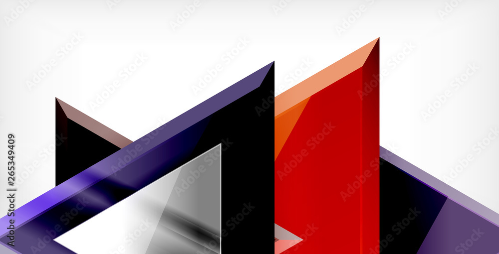 Fototapete 3d triangular vector minimal abstract background design, abstract poster geometric design