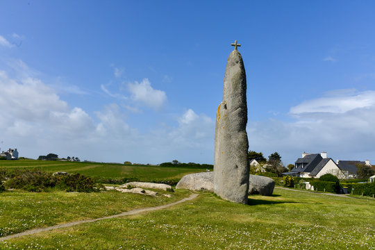 Menhir de Men Marz, Brignogan, Finistere, 29, Bretagne