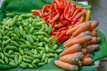 Fresh vegetable shop in indian market