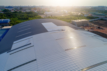Fototapeta na wymiar Aerial view of the factory roof