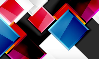 Bright colorful square shape blocks geometrical background