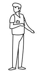 male medicine worker with uniform