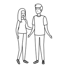 young couple avatars characters