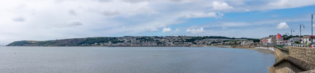 Penzance Promenade stretches the seafront between the Jubilee Pool at the Eastern end and Newlyn to the West. Penzance, Cornwall, Uk