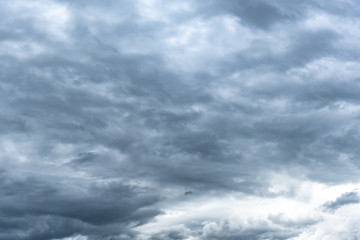 Dark rainy cloudy sky.