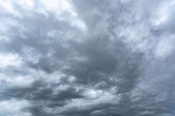 Dark rainy cloudy sky.