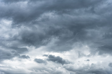 Dark rainy cloudy sky.